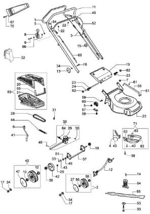 Illustrated parts list G 53 H 190 KM Lawnmower