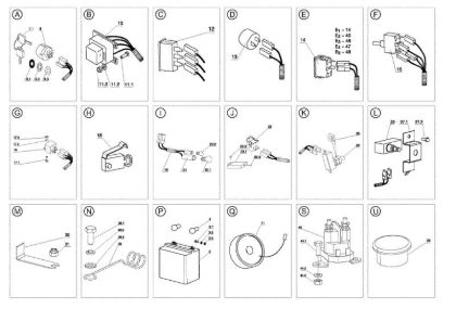 Electrical parts OM 105J/17,5H Cat.2008 Garden tractor