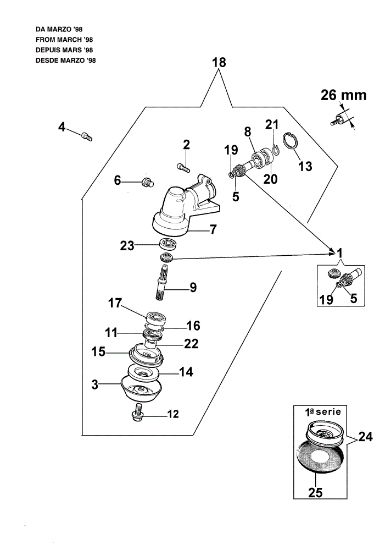 Bevel gear (From March 1998) 433 BP Brushcutter