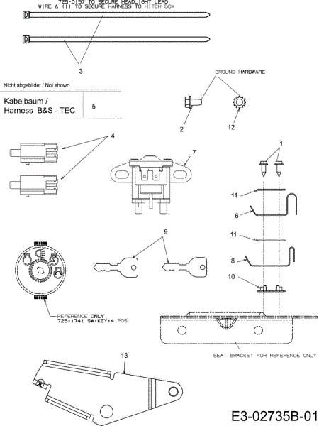 Electric diagram POLO 108/15,5 H France Cat.2008 Garden tractor (only for the French market)