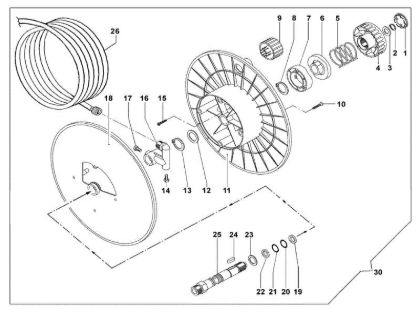 Hose reel PW 300 HC High-pressure washer