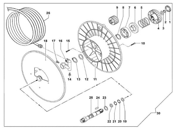 Hose reel PW 300 HC High-pressure washer