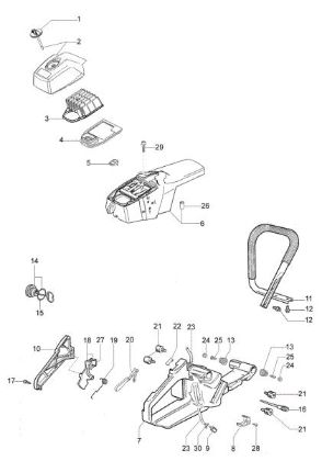 Tank and air filter GS 720 Chainsaw
