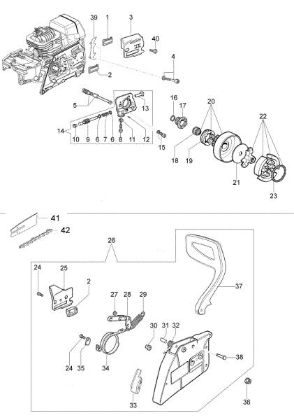 Clutch and brake GS 720 Chainsaw