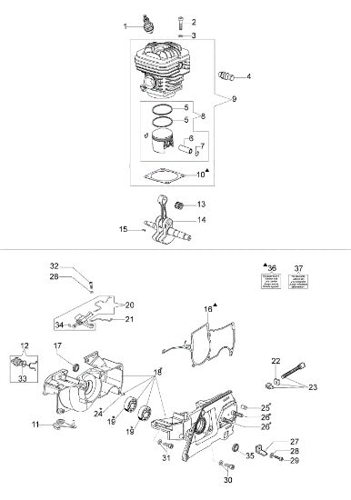 Engine and crankcase GS 820 Chainsaw