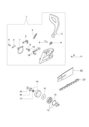 Clutch and brake GS 410 CX (Euro 2) Chainsaw