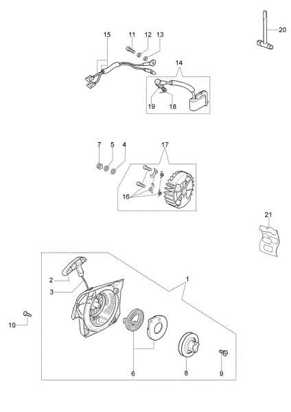 Starter assy GS 410 C (Euro 2) Chainsaw
