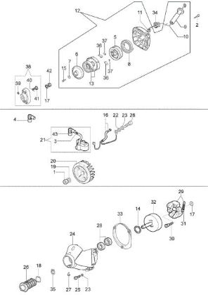 Starter assy and clutch BCF 420 (Euro1 / Euro2) Brushcutter
