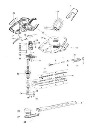 Illustrated parts list HC 600 E Electric hedgetrimmer