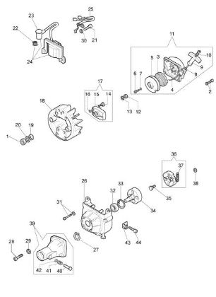 Starter assy and clutch 435 BP Brushcutter