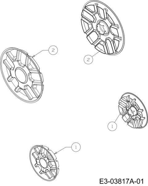 Wheel covers G 55 VBX 4 in 1 Lawnmower