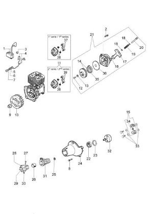 Starter assy and clutch PP 270 Pole pruner