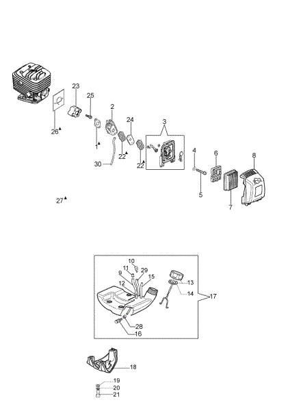 Tank and air filter PP 270 Pole pruner
