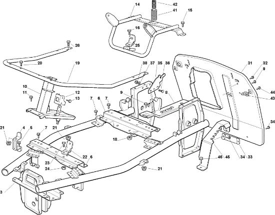Frame OM 63C/6,5V Cat.2009 Garden tractor