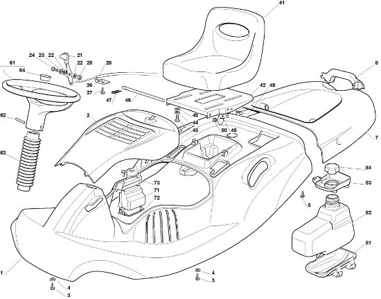 Body OM 63C/6,5V Cat.2009 Garden tractor