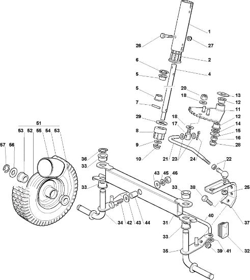 Steering arm OM 63C/6,5V Cat.2009 Garden tractor