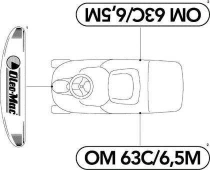 Labels (2/2) OM 63C/6,5V Cat.2009 Garden tractor