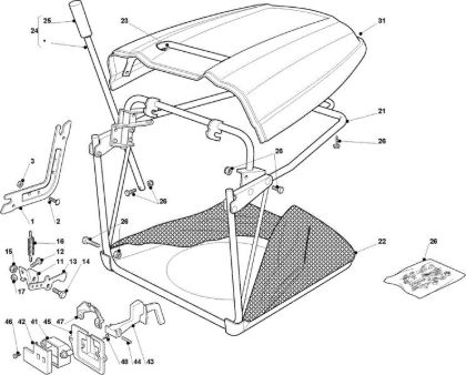 Grass catcher (Fixed part) OM 93C/13,5H Cat.2009 Garden tractor