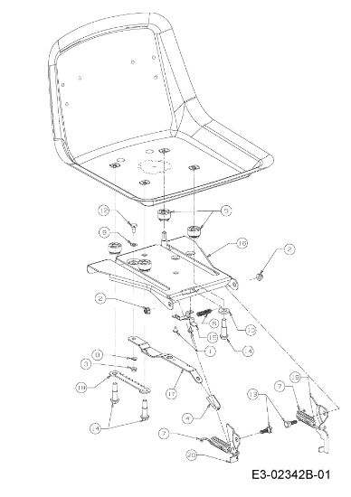 Seat support KROSSER PLUS 105/22 H Garden tractor