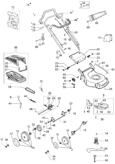 Illustrated parts list 2009 G 48 TBX COMFORT Lawnmower