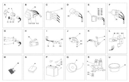 Electrical parts (2/2) OM 105JH/16H Cat.2009 Garden tractor (only for the German market)
