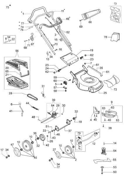 Illustrated parts list 2009 G 53 THX COMFORT Lawnmower