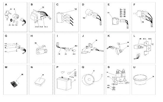 Electrical parts (2/2) OM 104J/21 Intek 2009 Garden tractor (only for the German market)