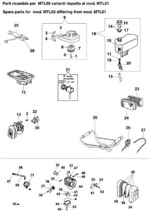 Spare parts for MTL 50 Earth auger