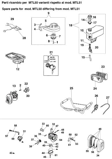Spare parts for MTL 50 Earth auger