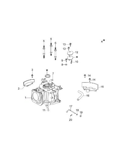 Cylinder and crankcase MAX 48 TK (K50) Lawnmower