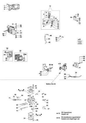 Carburetor and fuel tank MTL 81 R Earth auger