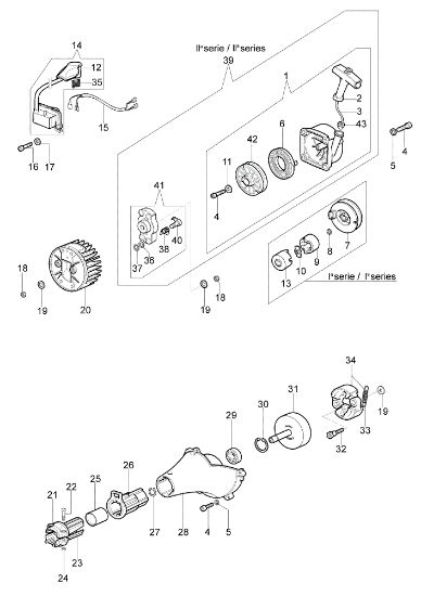 Starter assy and clutch SPARTA 44 FE Brushcutter