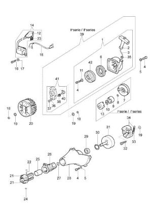 Starter assy and clutch SPARTA 44 S Brushcutter