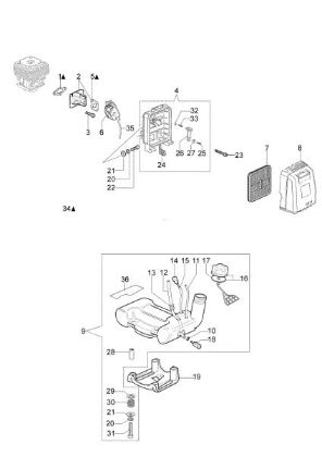 Tank and air filter SPARTA 44 S Brushcutter