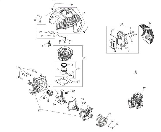Motor BCH 50 BP (SEMAK) Desbrozadora