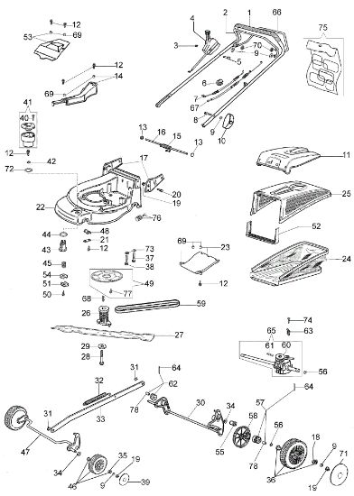 Illustrated parts list AR 53 TK (K800) Lawnmower