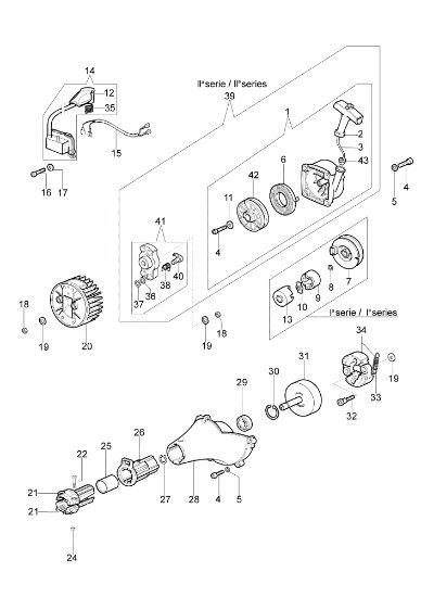 Starter assy and clutch STARK 44 IC Brushcutter