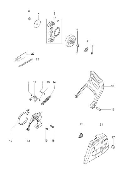 Chain cover and clutch MT 350 Chainsaw