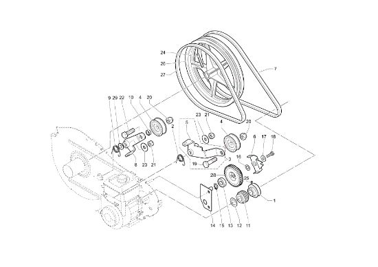 Set of pinions MZ 2080R - MZ 2080RK (K700 H) (EN709) Rotary tiller