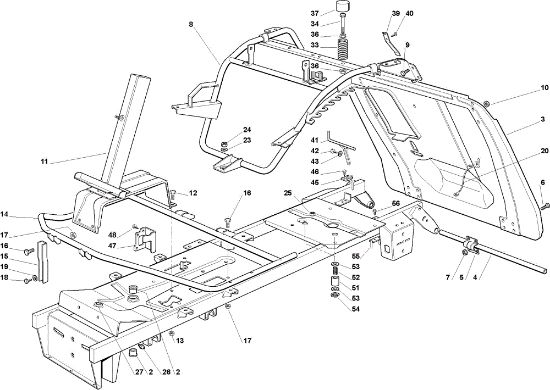 Frame assembly EF 72C/12,5M Cat.2010 Garden tractor