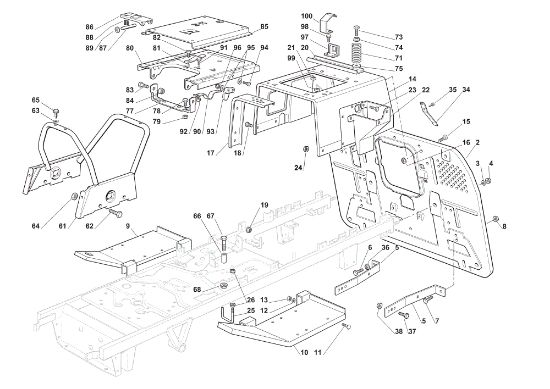 Frame assembly EF 122C/22H Cat.2010 Garden tractor