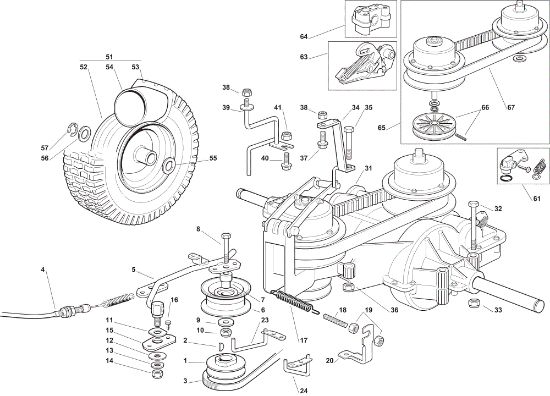 Transmission EF 63C/6,5V Cat.2010 Garden tractor