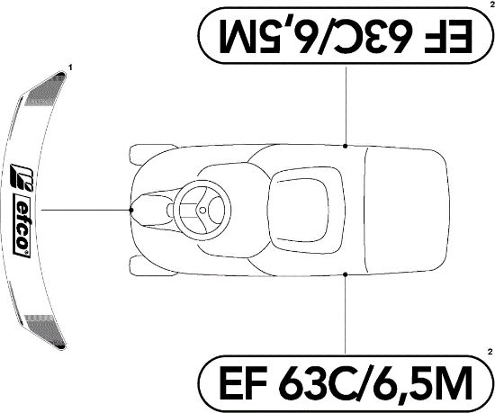 Labels (2/2) EF 63C/6,5V Cat.2010 Garden tractor