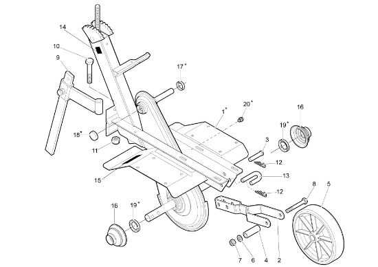 Frame (Handle-bar adjustable) MZ 2080 (EN709) Rotary tiller