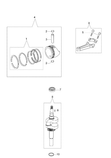 Crankshaft and piston LR 48 TK ALLROAD (K500) Lawnmower