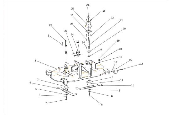 Pre-painted deck assembly (1/2) EF 106J/24H Cat.2010 Garden tractor