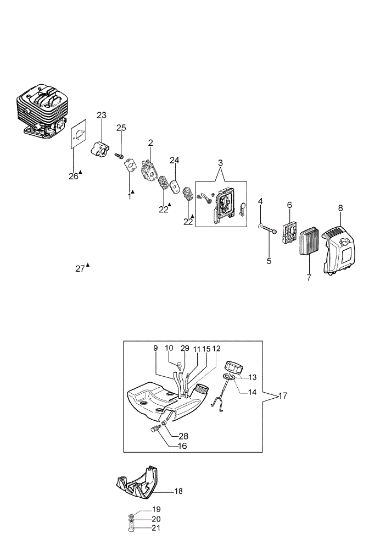 Tank and air filter DS 2800 H Hedgetrimmer