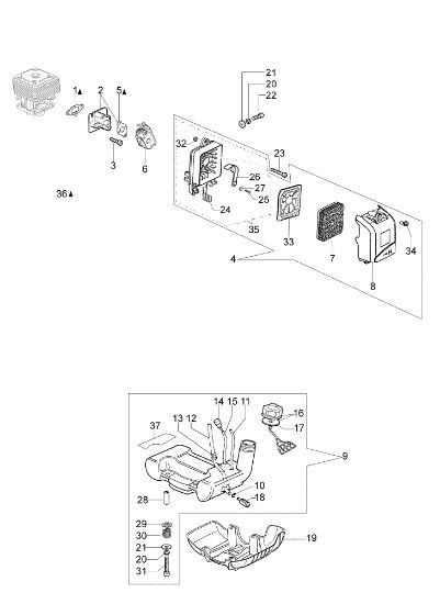 Tank and air filter EF 4300 Brushcutter