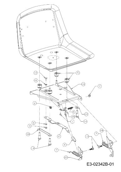 Seat support KOMMAND 105/22 H Cat. 2011 (13XXXXXX637) Garden tractor