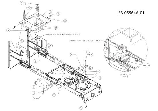 Frame assembly KOMMAND 92/15,5 H Cat. 2011 Garden tractor